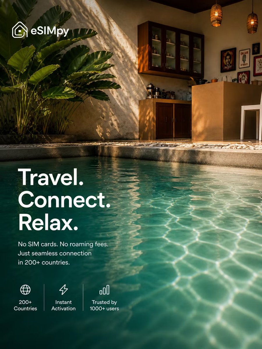 esimpy's tweet photo. No SIM card.
No roaming panic.
No “where can I buy data?”
Just landed → connected → straight to this.
200+ countries. 1000+ apps.
One eSIM.

Travel like it’s supposed to feel.

#eSIMpy #TravelSmart #NoRoaming #DigitalNomad #StayConnected https://t.co/rKskzqyCcQ