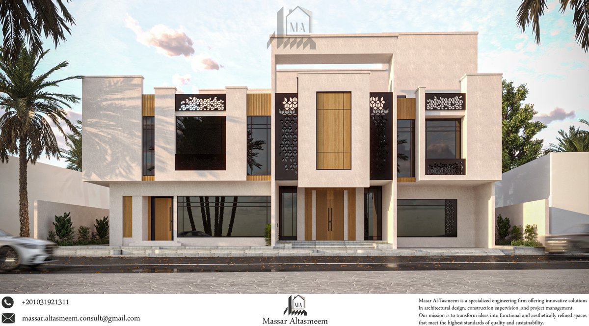 MassarALtasmeem's tweet image. Mr. Hussein Al-Rajhi's villa
Location: Al-Qassim, Saudi Arabia
بصمة معمارية عصرية
.
#عمارة #تصميم #Architecture #Facade #EngineeringDesign #Engineering #Design  #ArchitecturalDesign #3DDesign #CAD #Render #EngineeringLife #DesignInspiration