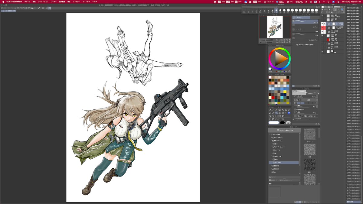 60karano17444's tweet image. #GWはフォロワーさんが増えるらしい
#絵描きさんと繋がりたい
#イラスト好きな人と繋がりたい

pixivのドルフロ2イラコン用のレイニーさんwip
今日は部屋の機器移設のちょっとした工事をやった後にスキャン画像のレタッチをしたりしてたので
お絵描きはちょっとだけしか出来ませんでした