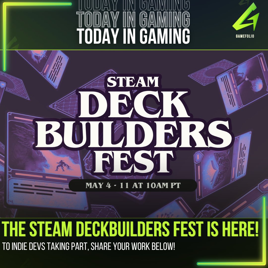 GamefolioGG's tweet image. The Steam Deckbuilder Fest is here! 🃏

#IndieDevs, drop your deckbuilding games in the replies and let the community discover your work. 💚🫶

#indie #indiegame #gamedev #IndieGameDev #gaming #Steam
