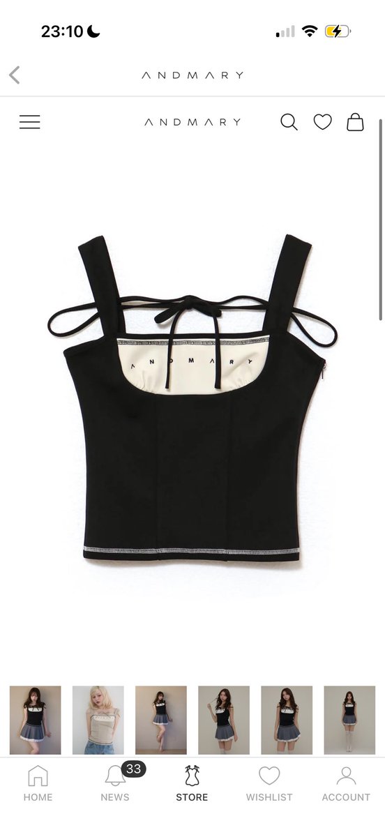 アンドマリートレード 譲 andmary Nana ribbon oneshoulder tops 黒 (2