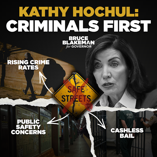NassauExec's tweet photo. While Kathy Hochul’s policies have made New York less safe, I have prioritized law and order in Nassau County by putting citizens over offenders.

By hiring 600+ new law enforcement officers, I made Nassau the safest community in America. I’ve already delivered the results New Yorkers demand, and it’s time to bring this model of security to every corner of our state.