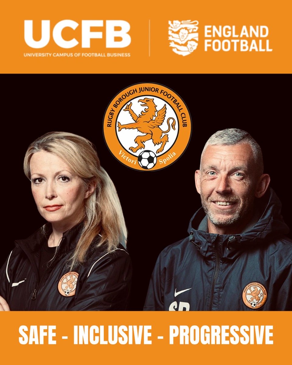 RugbyBoroJFC's tweet photo. 🟠⚽️ @RugbyBoroJFC is thrilled to share that both our Chair &amp; Vice Chair are a part of the inaugural cohort of the FAxUCFB Club Leadership Programme 🎓
@ucfbuk with the FA, aims to develop &amp; transform leadership in England’s most progressive community clubs
#WeAreBorough #UCFB https://t.co/DS8ZiFER1X
