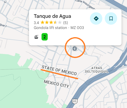 compoundpath's tweet photo. Un error del mapa de MOVIMEX es situar la estación Tanque de Agua dentro de la CDMX, pero el límite con el estado está abajo. La ubicación es Tlalnepantla. https://t.co/lIHXRZHqOl