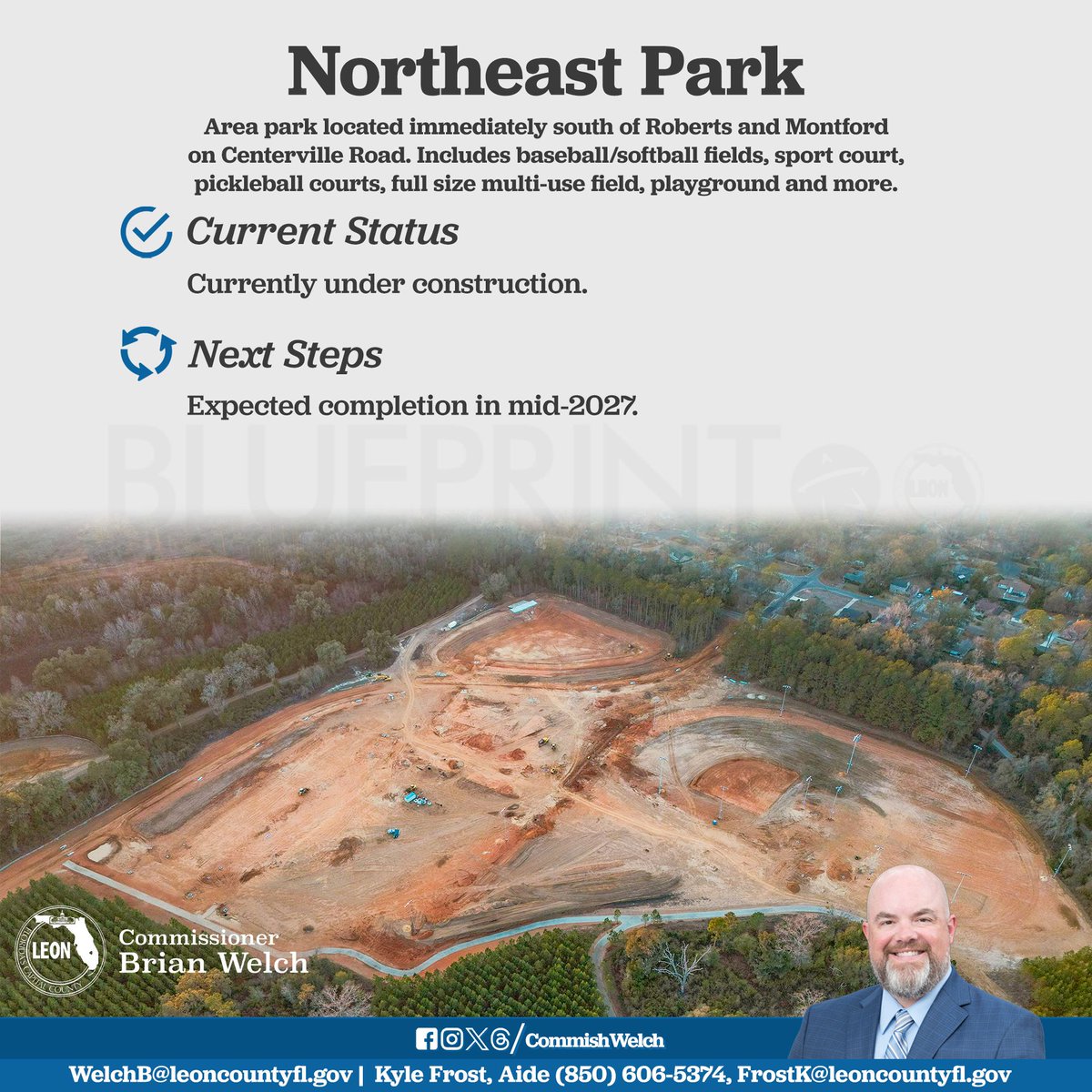 CommishWelch's tweet photo. Hey everyone,

Here is the May update on @Blueprint_IA projects going on in Northeast Leon County.

As always, please don't hesitate to reach out with any comments, questions, or concerns and we will follow up ASAP.

Thank you. https://t.co/pebP05S8Jt