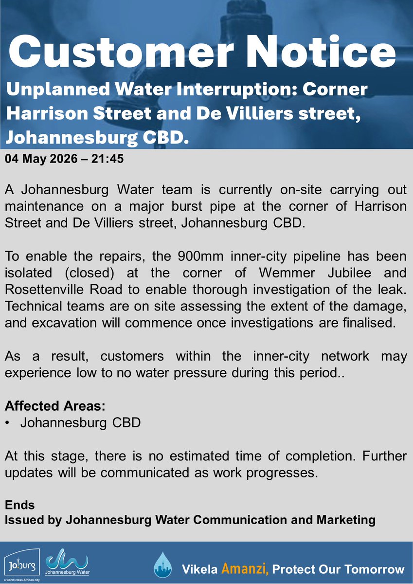 Johannesburg Water tweet media