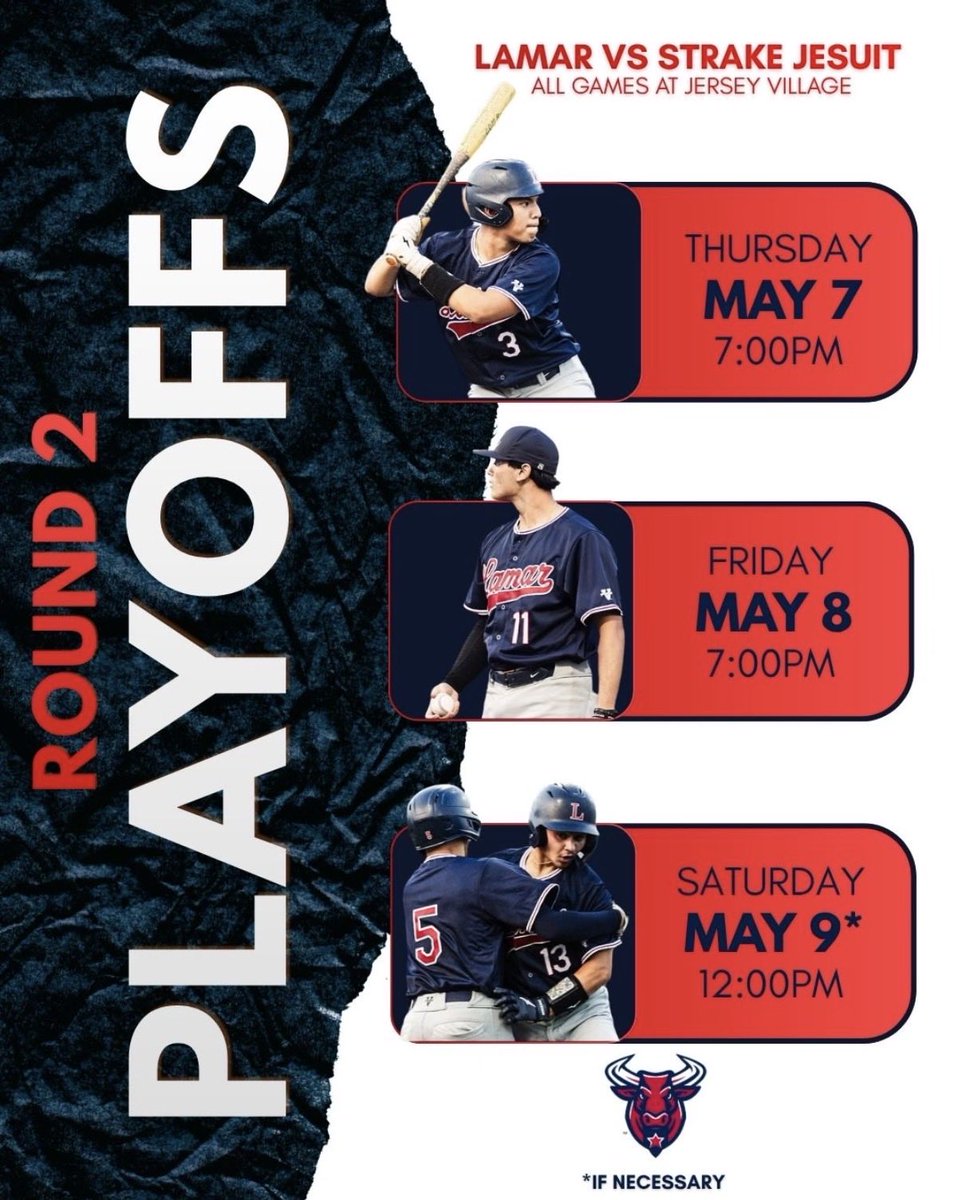 BaseballLamar's tweet photo. Ready for Round 2! 
@LamarHS https://t.co/QcgUzSVb7W