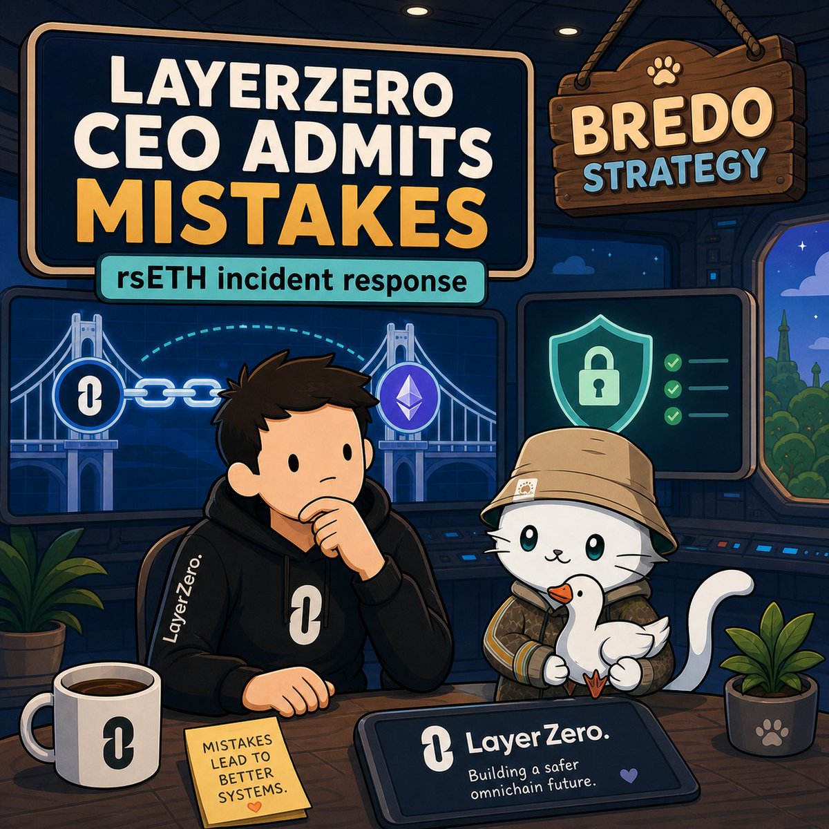 LayerZero Labs Co-Founder and CEO Bryan Pellegrino published a personal statement on the rsETH bridge incident.

He said he had struggled to write it because he still felt “a huge amount of cognitive dissonance” about what happened. In his mind, the LayerZero protocol was like
