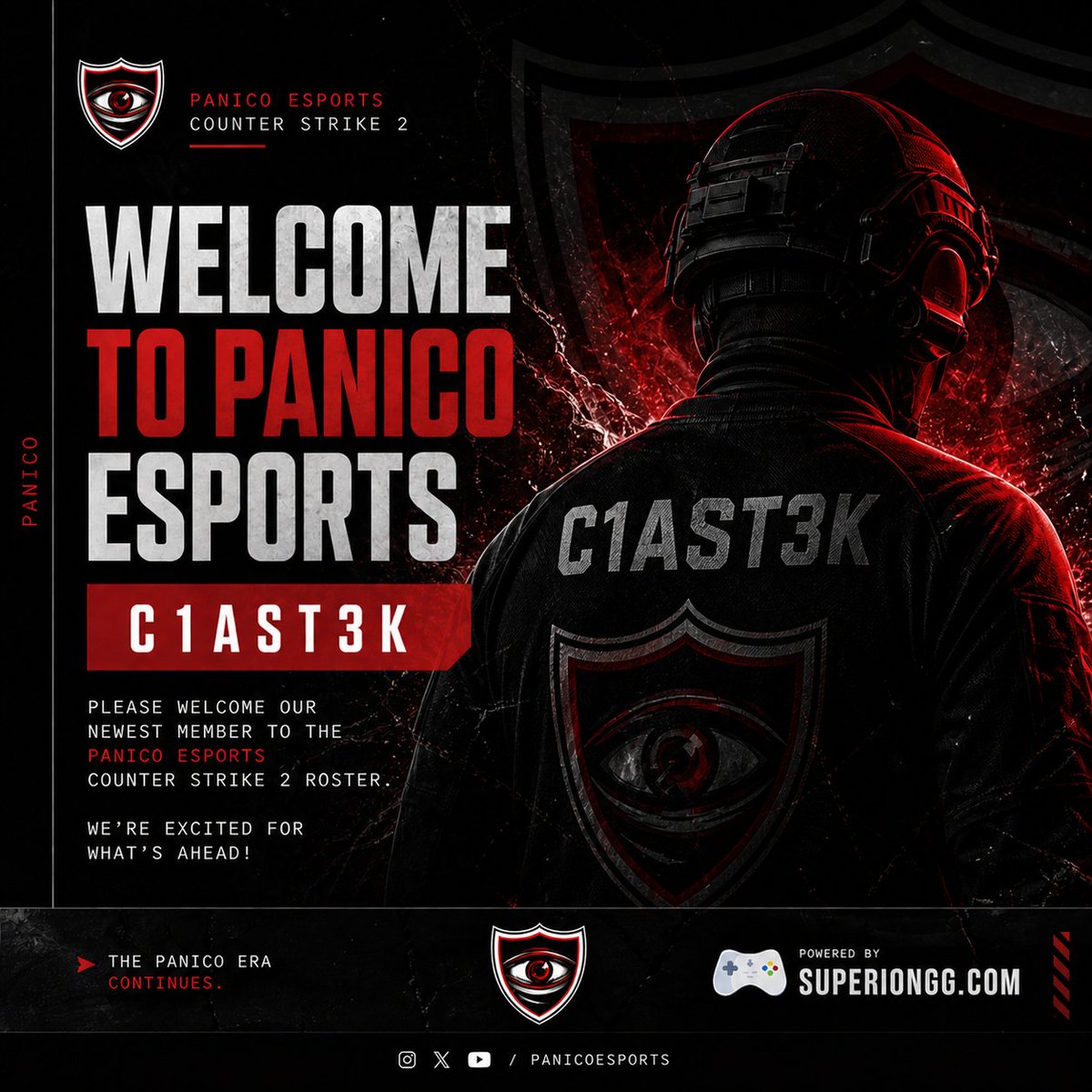 Panico_eSports's tweet photo. #RosterUpdate 🔁

@Ciast3k2137 joins our CS2 roster! 🔥

Locked, loaded, and ready to make an impact🔫💥 

#CS #CS2 #CounterStrike #CounterStrike2 #ESEA #ESEAopen #ESEAseason57 #eSports #FACEIT #ESEAFACEIT #Gaming #FPS https://t.co/QoMEnGANiB
