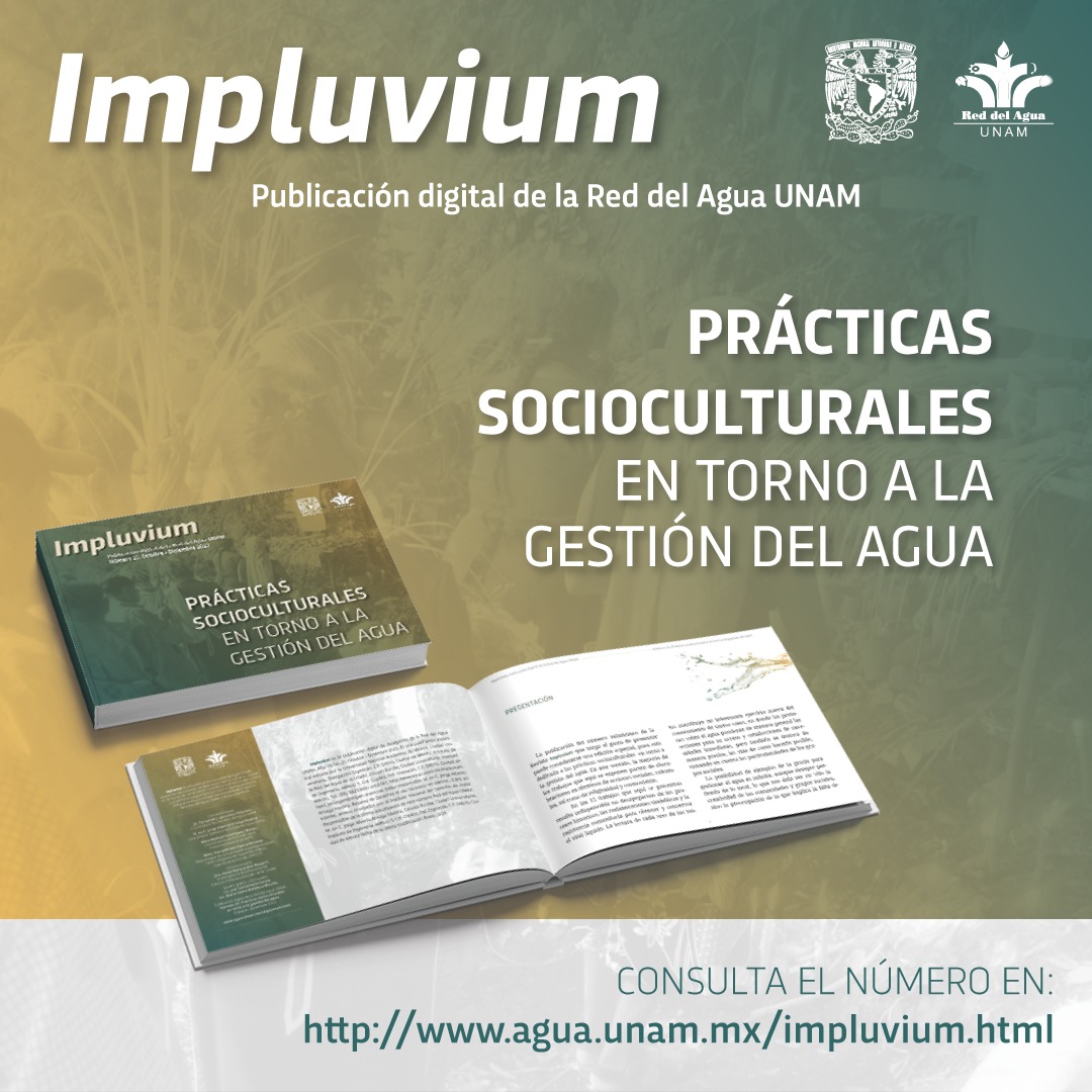 Agua_UNAM's tweet photo. Consulta el número 25 de #Impluvium con el tema: Prácticas Socioculturales en torno a la Gestión del #Agua.💧📣

Conocerás las #AccionesSociales, culturales, así como de religiosidad y cosmovisión que giran en torno a los #RecursosHídricos.💧📣

🔗 En: https://t.co/Ky2tS3eOXN https://t.co/9B77vpiPr0