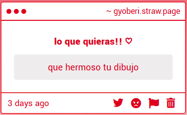 esto se siente tan lindo, me alegro mucho de inspirar a otras personas así como otros artistas me inspiran a mi, muchísimas gracias<33