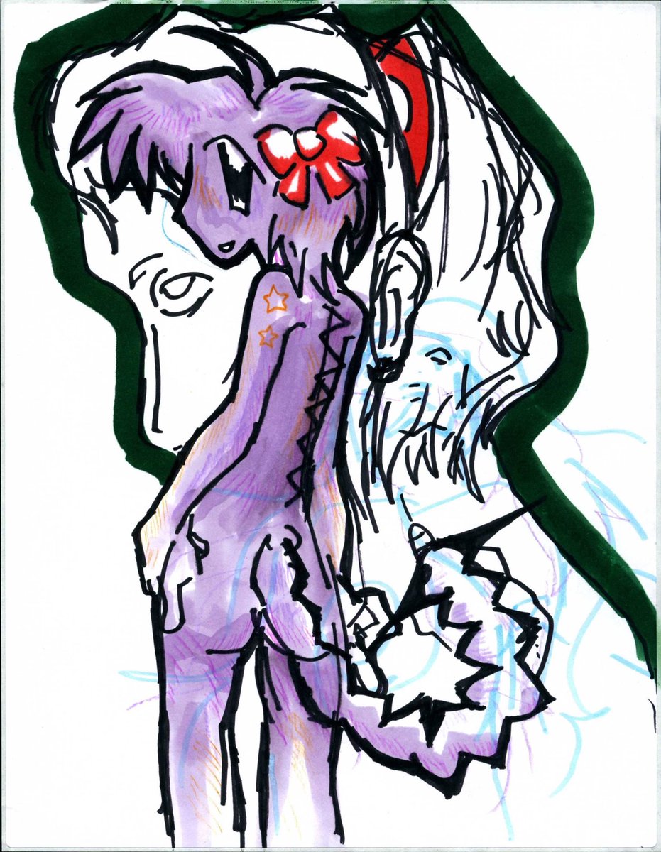 cattomint's tweet photo. evil poop from but colored pencil and marker to draw https://t.co/aUny15XpNO