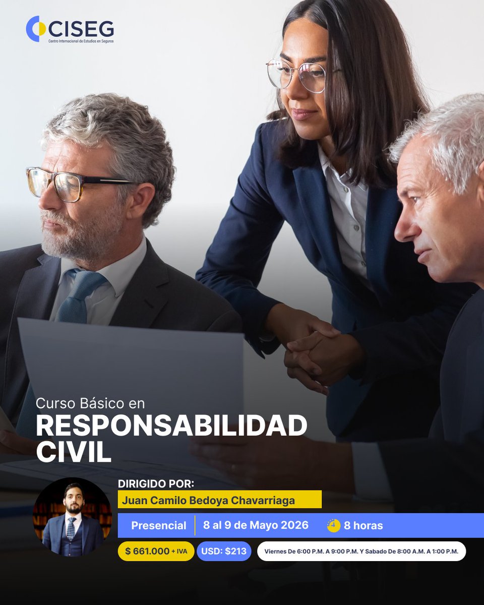 InsOFicial's tweet photo. ⚖️ Domina la responsabilidad civil en seguros

Entiende coberturas, exclusiones y cómo calcular indemnizaciones con nuestro programa. Actualízate frente a los cambios legales y toma mejores decisiones en siniestros y asesoría.

💻 Modalidad Presencial
📅 Inicio: 08 de mayo 2026 https://t.co/Nwp8xsb2yR