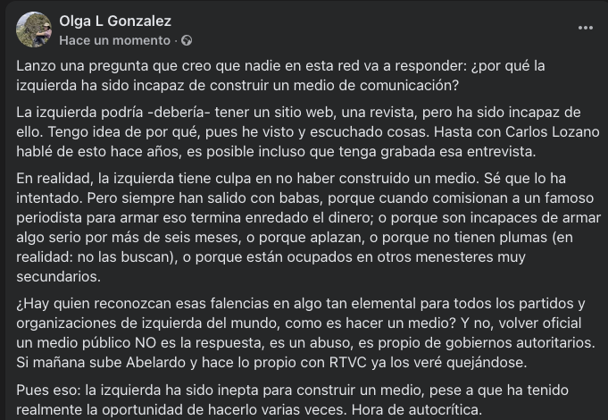blou's tweet photo. Y bueno, la pregunta también debe ser: 
¿Por qué la izquierda ha sido incapaz de construir un medio de comunicación?

En la imagen desarrollo esta pregunta. https://t.co/1UTLCEij7J