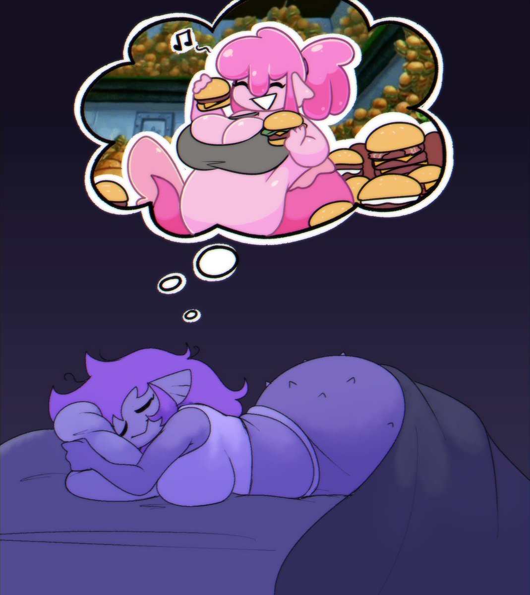dirtann's tweet photo. burguers in her mind https://t.co/HFBLovZqxc