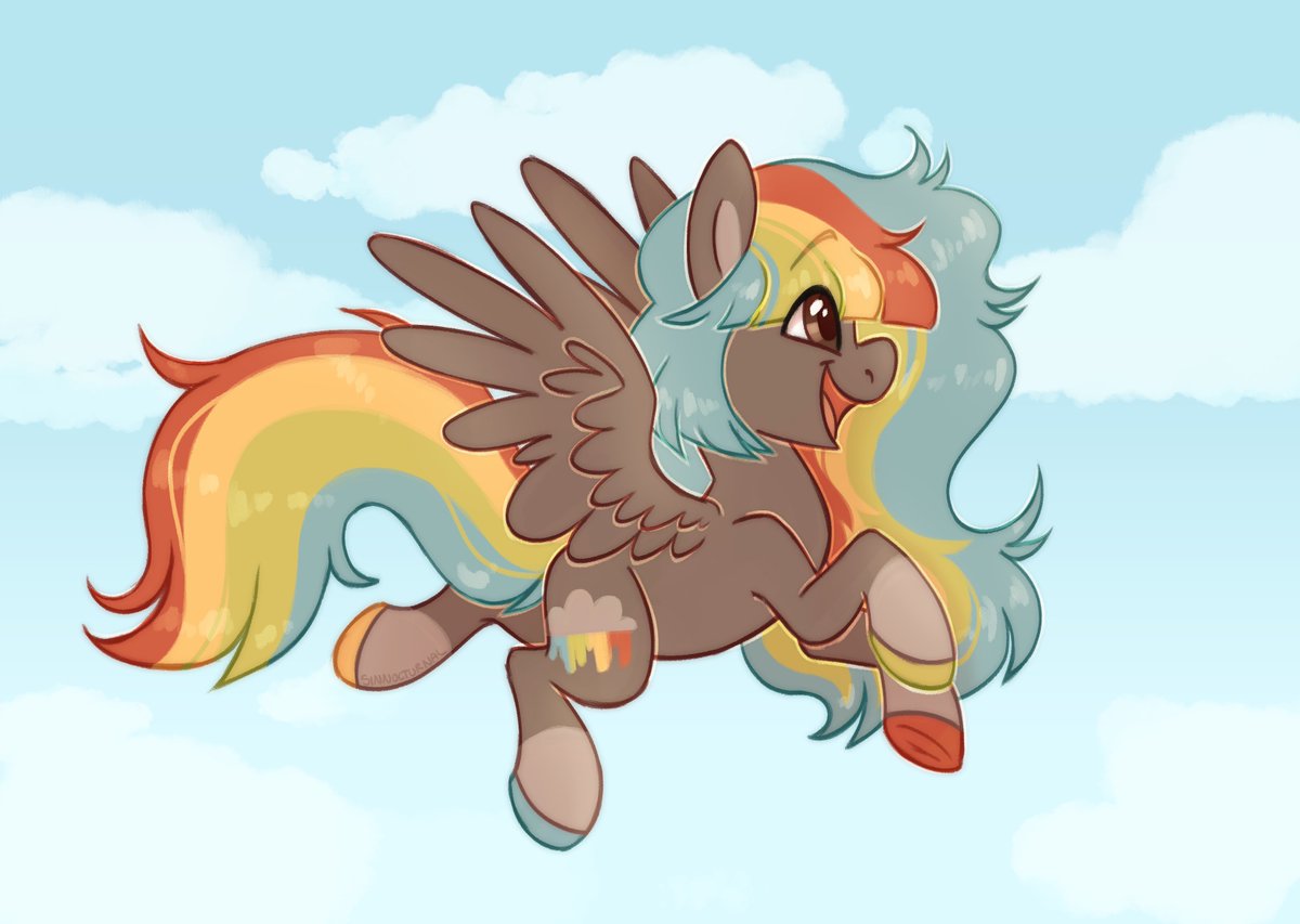 JoeHoars's tweet photo. Happy Rainbow Pony!! 

Art trade w. Deepforestdarling ! https://t.co/cydC0du8ZA