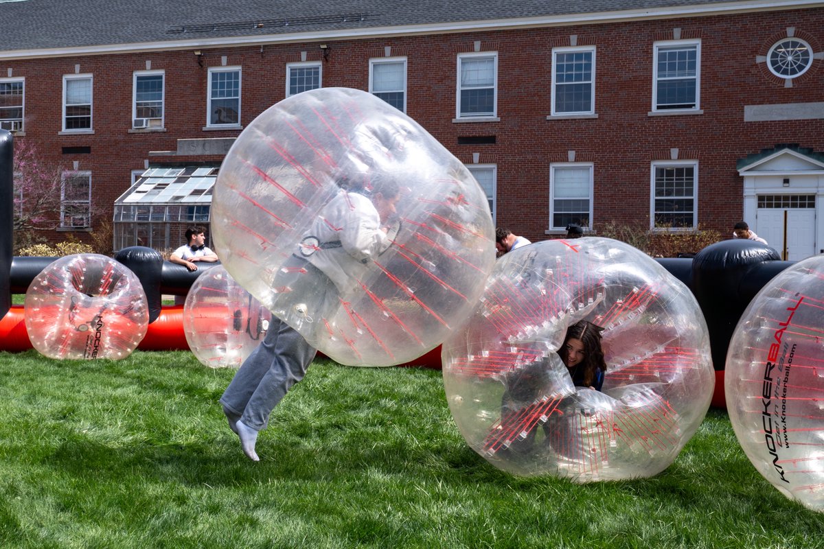 AIConcampus's tweet image. Knockerball, one of #AIC students’ favorite traditions, was back on the Quad at the end of the spring 2026 semester!

Bouncing, rolling, and nonstop laughs… the perfect way to have some fun and blow off some steam before final week 😆