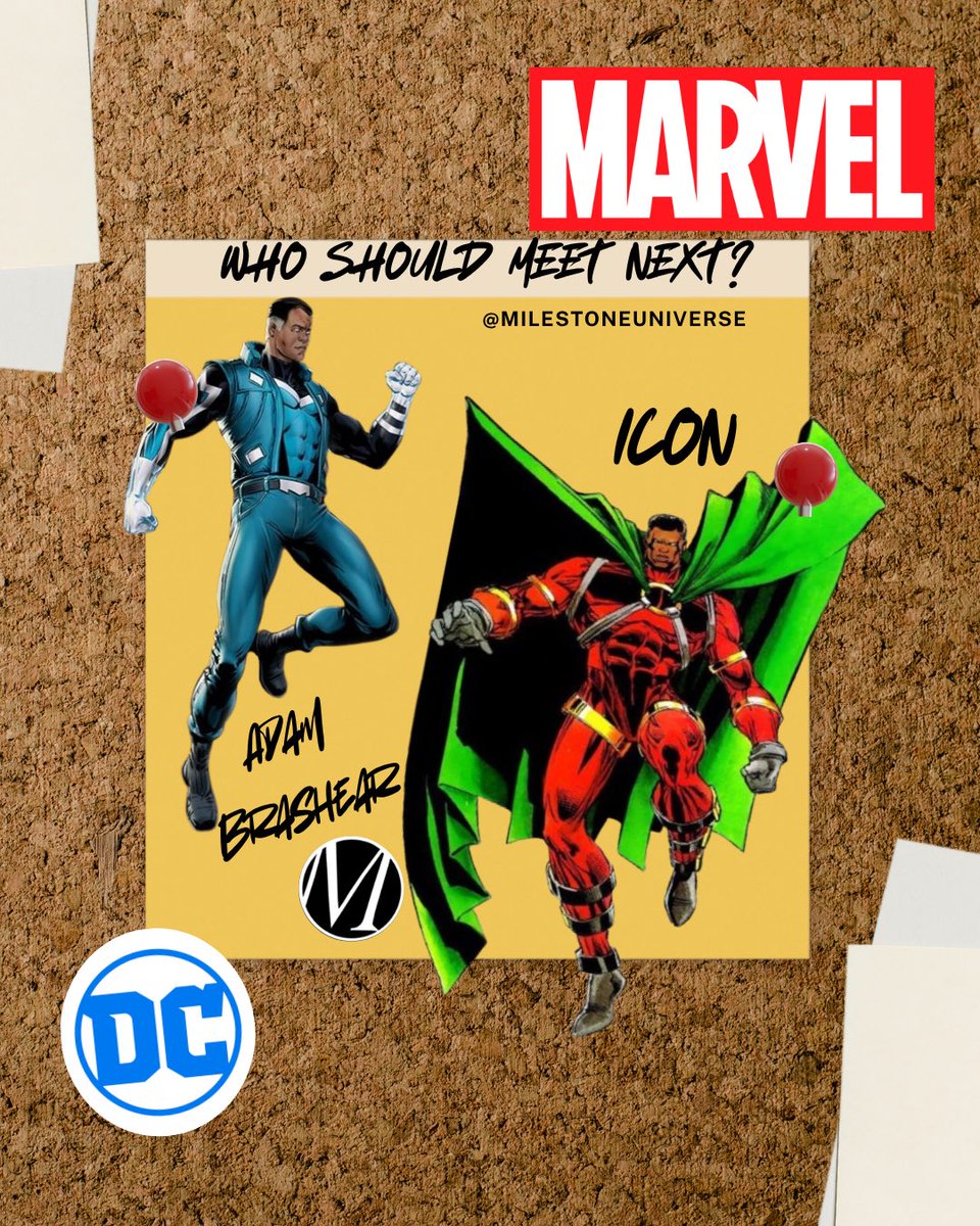 MilestoneUniver's tweet image. Batman hung out with Deadpool. Superman paired up with Spiderman. Who’s the next team-up you’d love to see? ⚖️🚀⚡️⚙️

#dccomics #marvelcomics #milestonemedia #comiccrossover