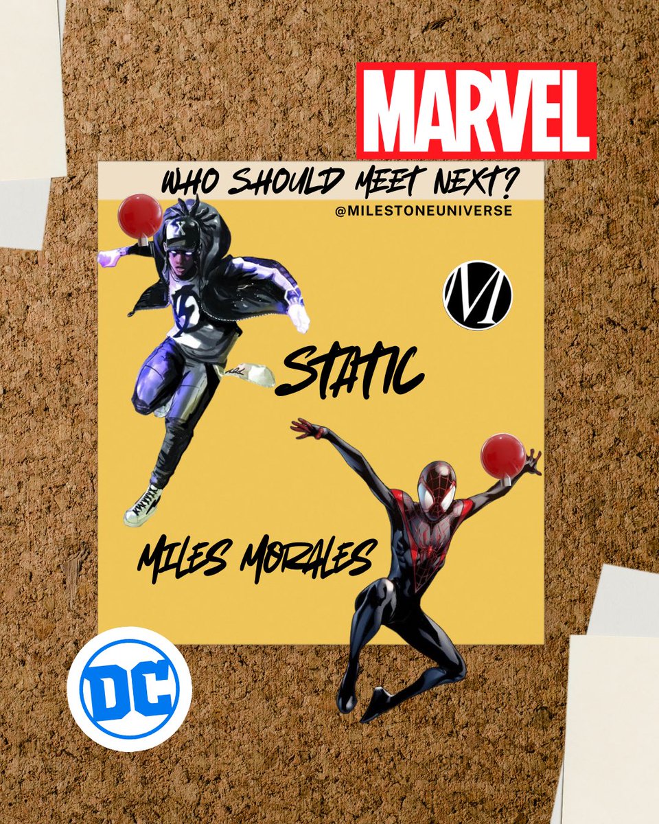 MilestoneUniver's tweet image. Batman hung out with Deadpool. Superman paired up with Spiderman. Who’s the next team-up you’d love to see? ⚖️🚀⚡️⚙️

#dccomics #marvelcomics #milestonemedia #comiccrossover