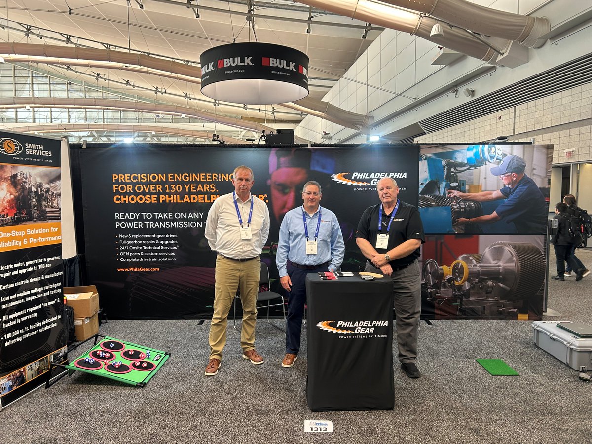 philagear's tweet image. Visit Philadelphia Gear® &amp;amp; Smith Services™ at booth 1313, AISTech 2026, Pittsburgh. Pioneers in steel industry gear drives nearly 50 years ago.

Can't attend?
Visit: philagear.com/gearbox-soluti…
Email: info@philagear.com

#steel #gearboxrepair