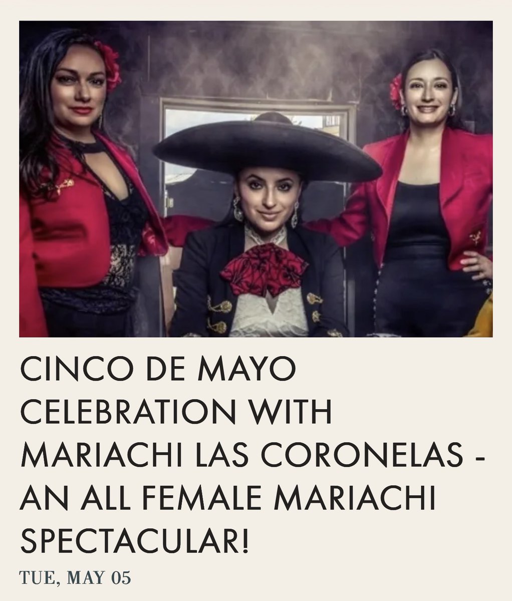 LasCoronelas's tweet photo. All Female Mariachi Las Coronelas performing at Doc's Houston 5 de Mayo! Let's celebrate Houston! Tickets at https://t.co/jtB0xHkMgd https://t.co/JpxImWkFDt