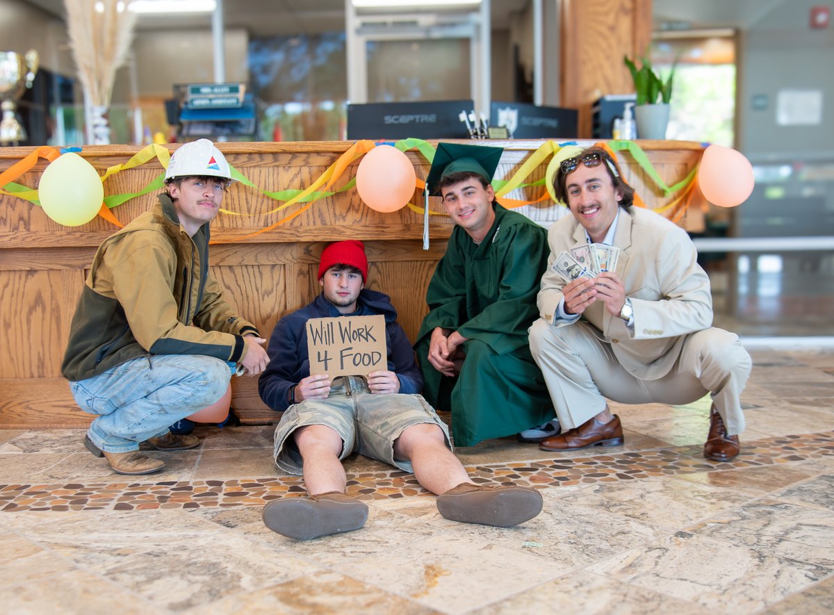TFS1909's tweet photo. Seniors kicked off Spirit Week with a little Rhyme Without Reason fun—and the creativity did not disappoint. From DJs &amp; PJs to Frat Guy &amp; Tie Dye, Farmy &amp; Army, and even Float &amp; GOAT, the halls were full of unexpected pairings. https://t.co/k0Z10sNjSv