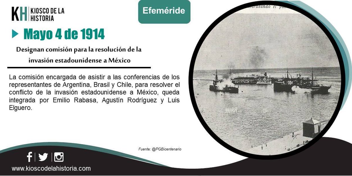 periodistafrg's tweet image. El #4deMayo de 1914 designan comisión para la resolución de la invasión estadounidense a México.
Más y otras #Efemerides 👇
kioscodelahistoria.com/4-mayo