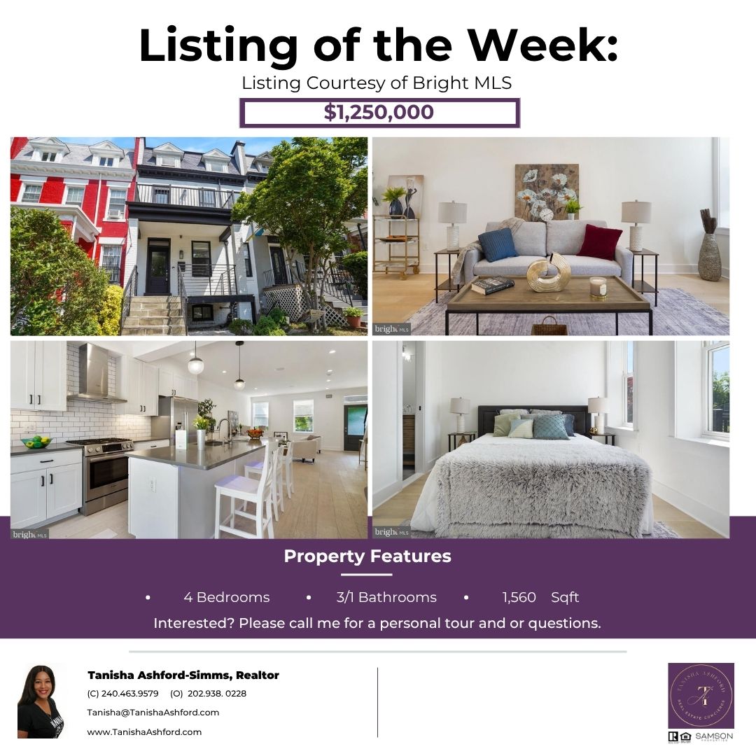 TanishaAshford's tweet image. 🏡 Looking to buy or sell? Check out this week’s featured listing! 

Listing Agent: Jacalyn LashleyWard  | Broker:  Tracy Trammel

Expert guidance:📞C: 240.463.9579 |☎️O: 202.938.0328 (Broker: Noble Davis)
Explore your options today! #TanishaAshford #ListingOfTheWeek #RealEstate