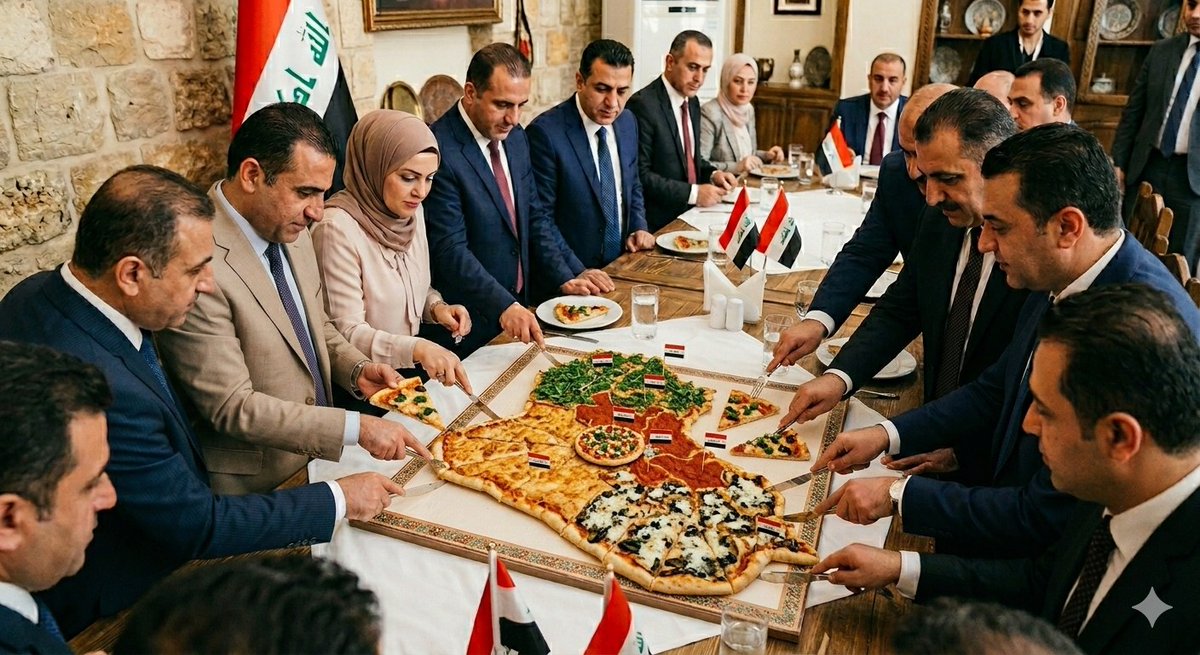 الان يجري صراع محموم بين الاحزاب الحاكمة
لتقسيم المناصب والوزارات للسيطرة على كل خيرات العراق.
تقاسما الكعكة بمناصبها واموالها وقصورها وملذاتها. 
وبقي عبد الزهرة وعمر بلامستشفى ولامدارس ولاكهرباء ولاماء ولا شوارع

حكومة انفاس ترامب