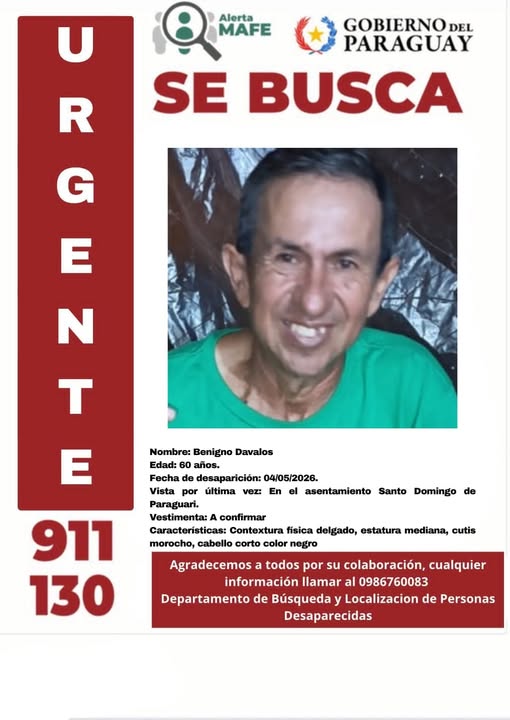 📷Ante cualquier información, contactar con el Departamento Especializado en Búsqueda y Localización de Personas Desaparecidas
<a href="/MDI_Paraguay/">Ministerio del Interior - Paraguay</a>