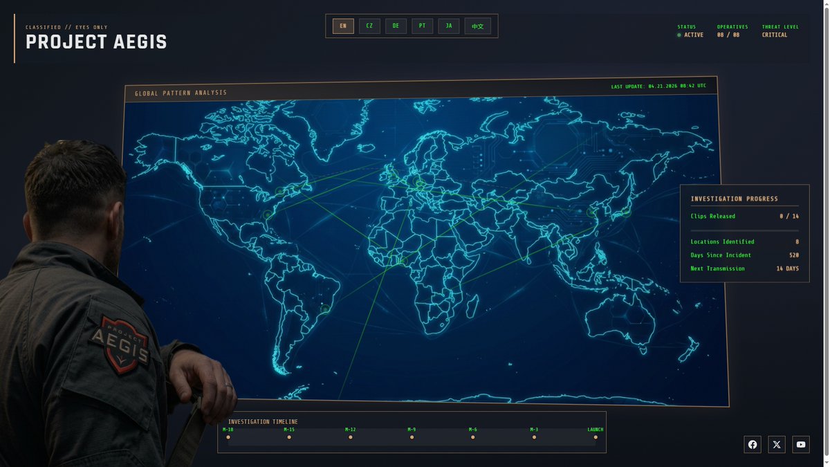 ProjectAegisTBS's tweet image. PROJECT AEGIS TBS

Operations Room now live.  Track the investigation. Eight + one locations. One conspiracy.  

Interactive command center: projectaegisgame.com  

Turn-based tactical RPG | Coming 2027  #IndieGameDev #TacticalRPG #ProjectAegisTBS