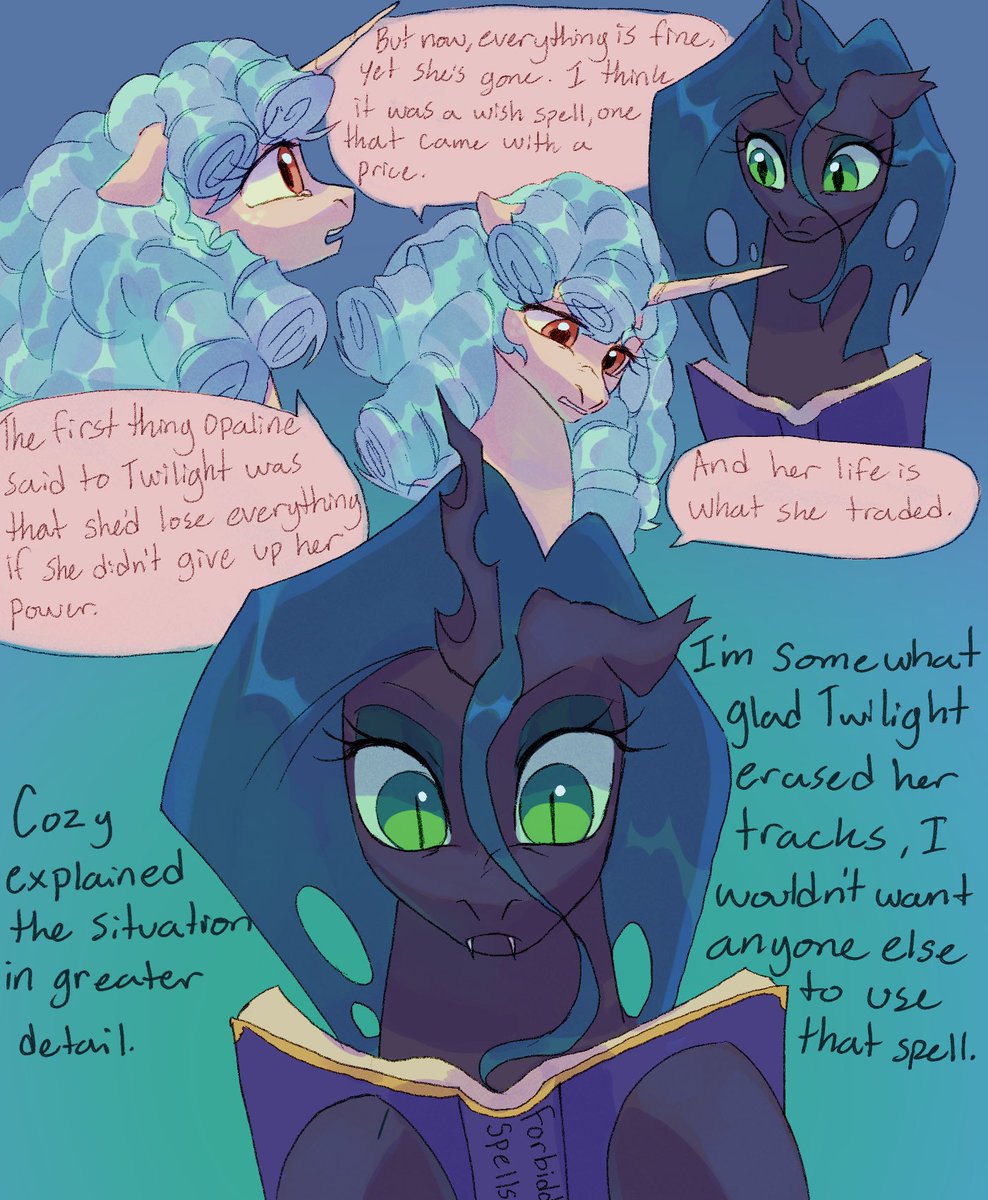 AbbyTabbys's tweet photo. (After peace fell) 11: Who knew there were spells hidden away in the castle. How many secrets do these ponies hold? https://t.co/1X9wI1dmhW