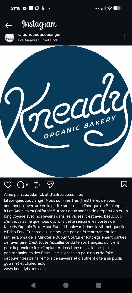 crapuchia's tweet photo. @Zaboutine Je sais pas si ça fais loin de chez toi ni si c'est cher mais la boulangerie de chez moi a ouvert un truc à L.A et ils font vraiment du bon pain https://t.co/0nIsmODN0F