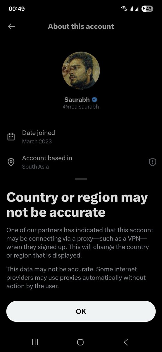 AdeeshPS's tweet photo. @rrealsaurabh This your truth u never belonged to India ur using some chinese app to hide your location lol... darpuk... https://t.co/lHAJzxjLkp
