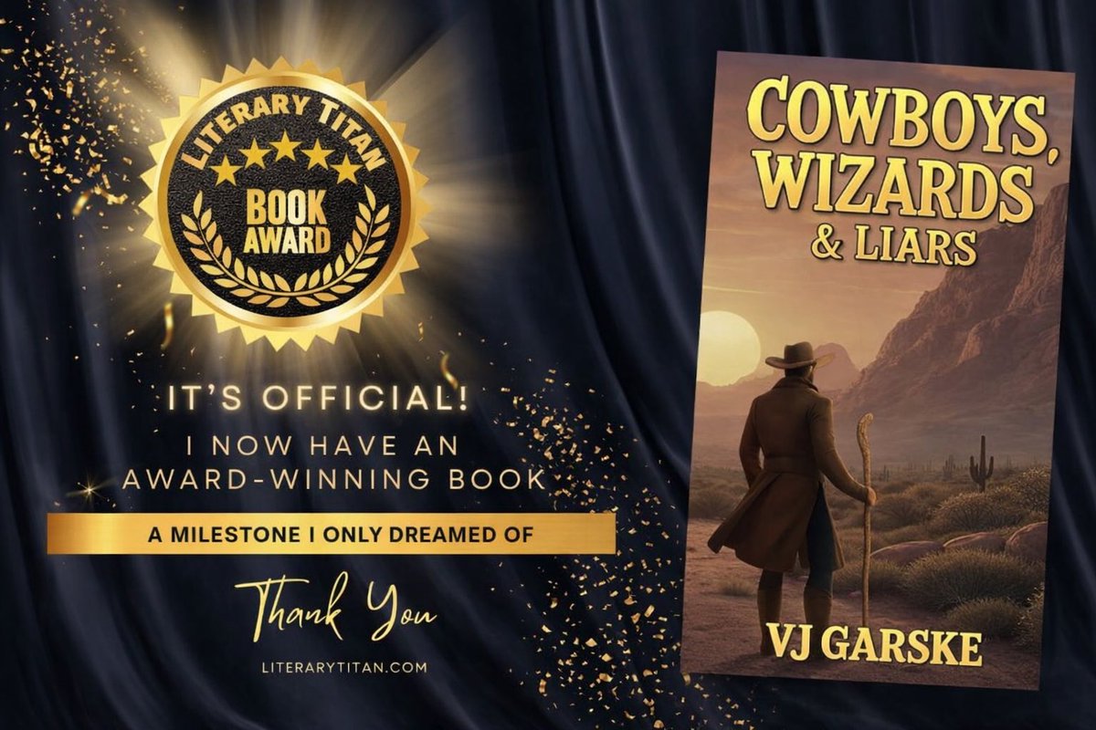 GarskeMy's tweet image. Well if you’re the kind of reader who hears a title like Cowboys, Wizards, &amp;amp; Liars and immediately thinks, well, that sounds like fun, this book is very much for you. Please check it out. 

amazon.com/dp/B0GLPJNJN5

#readers #bookworm #moms #fantasybooks #westernparanorma