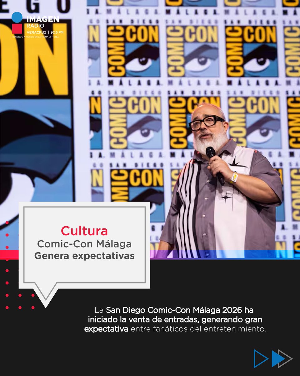 ImagenRadioVer's tweet image. 🎬✨ Arranca la emoción geek

Comic-Con Málaga 2026 inicia venta de entradas con invitados de Hollywood.

#ComicCon #Cultura #Entretenimiento