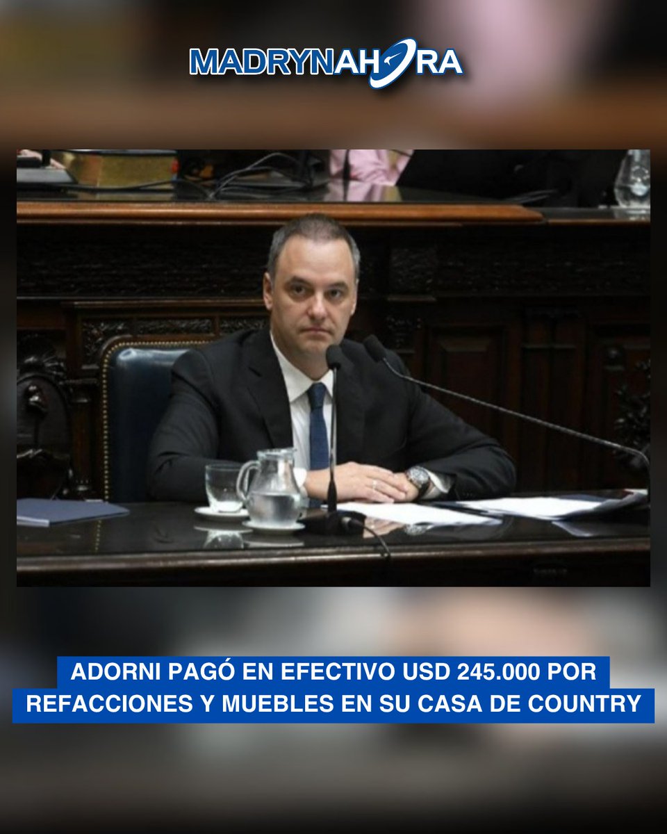 Adorni pagó en efectivo USD 245.000 por refacciones y muebles en su casa de country Un contratista declaró en la causa por presunto enriquecimiento ilícito contra el jefe de Gabinete, Manuel Adorni, y aseguró que recibió USD 245 mil en efectivo por trabajos de refacción y…