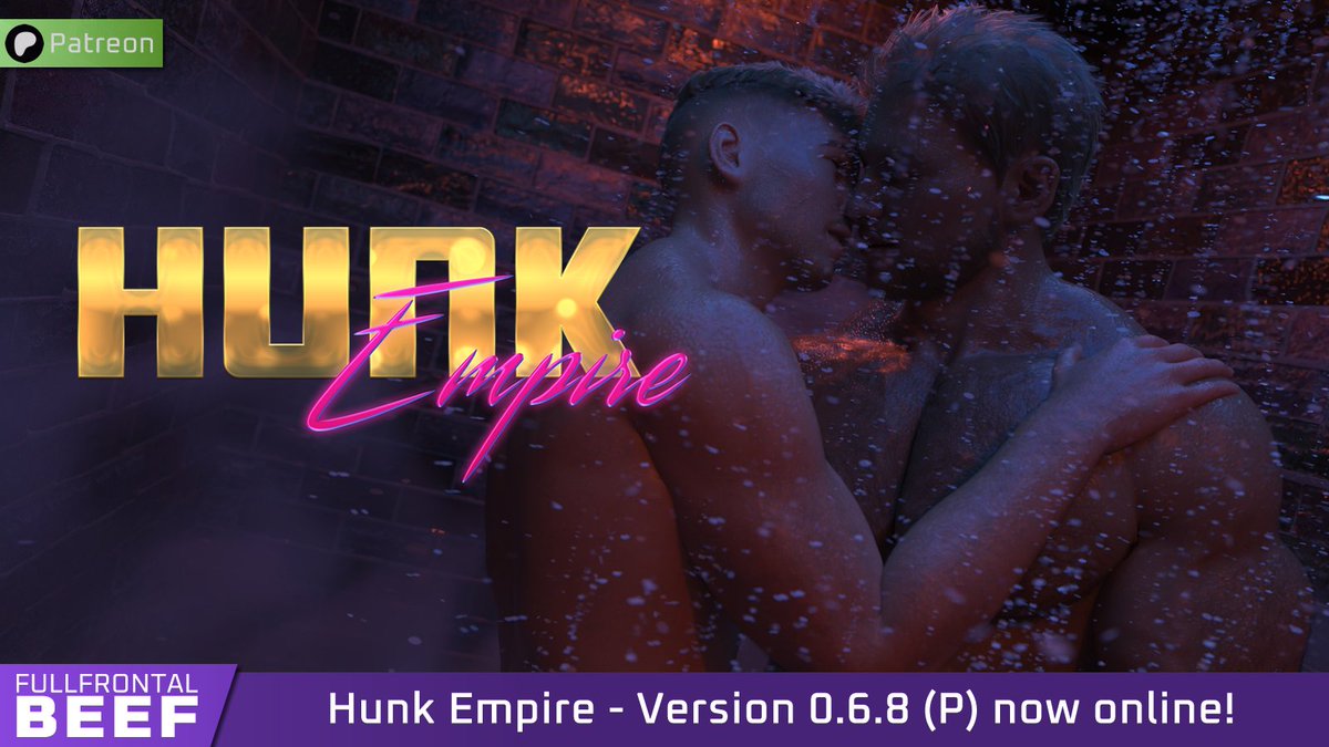 FullFrontalBeef's tweet photo. Hunk Empire v.0.6.8 (P) is out now for Plus subscribers, featuring 12 new scenes, 90 full HD CGs &amp; more! 🥵 Discover everything new and start playing: https://t.co/2UwPmoDqhA #gaygame #sexymen #visualnovel #musclemen https://t.co/JrZEo6M8q8