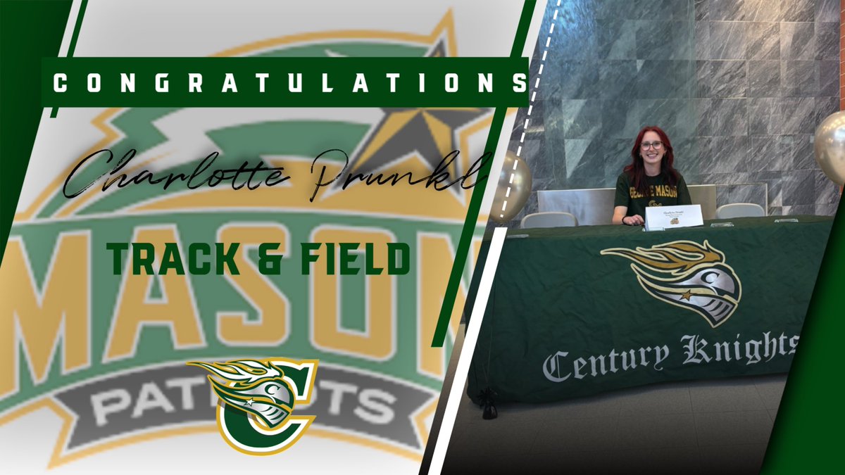Century_Knights's tweet image. Congratulations, Charlotte Prunkl, who will continue her academic and track &amp;amp; field career at George Mason University! #GoKnights