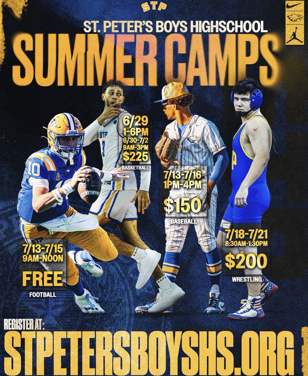 CoachNG_STP's tweet photo. Come camp this summer with the @STP_Eagles 🦅🔵🟡 https://t.co/TwhXH7tyId