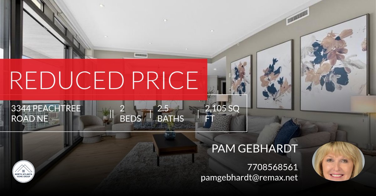 PamGebhardt's tweet photo. 📍 Reduced Price 📍 This recently reduced home at 3344 Peachtree Road Ne 3105 in Atlanta won't last long, so, don't wait to set up a showing! Reach out here or at 7708568561 for more information!

Pam Gebhardt
RE/MAX Around Atlan... https://t.co/6iVop4U5Ng https://t.co/bhJW4p4fh0