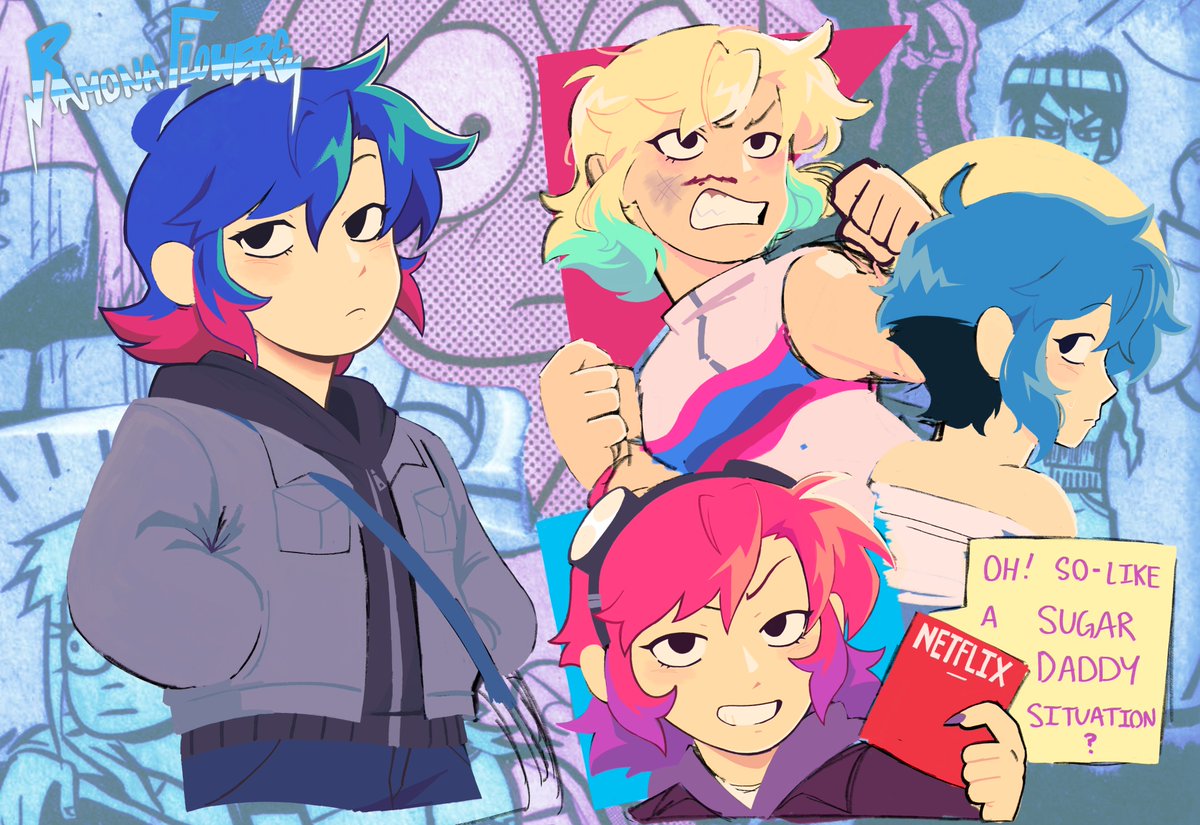 noiredrawz's tweet photo. #scottpilgrim piece i refuse to finish https://t.co/lunWBGcetD
