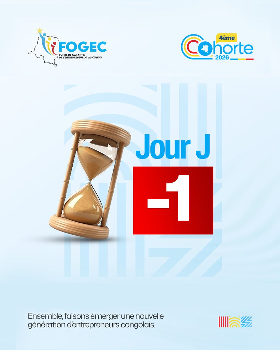MC_Johnson10's tweet photo. #RDC Jour J-1
102 Entrepreneurs. 10 Provinces. Un seul Congo qui avance. 🇨🇬
Le 05 Mai 2026, rejoignez le @FOGEC pour la présentation de la 4ème Cohorte. Des bâtisseurs qui transforment les défis en opportunités de croissance.
📌 Rendez-vous demain en direct sur :
🟦 Facebook
🟦 LinkedIn
Réinventons demain, ensemble. 🤝
@LMunzemba
#Innovation #FOGEC #Congo #DirectRDC #sstvi