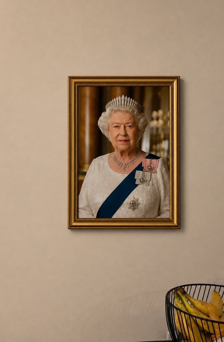 Walked past her Majesty's picture on my way out to the garden. Could have sworn I saw tear, probably a reflection of my own. We have failed you ma'dam. Broken. Defeated