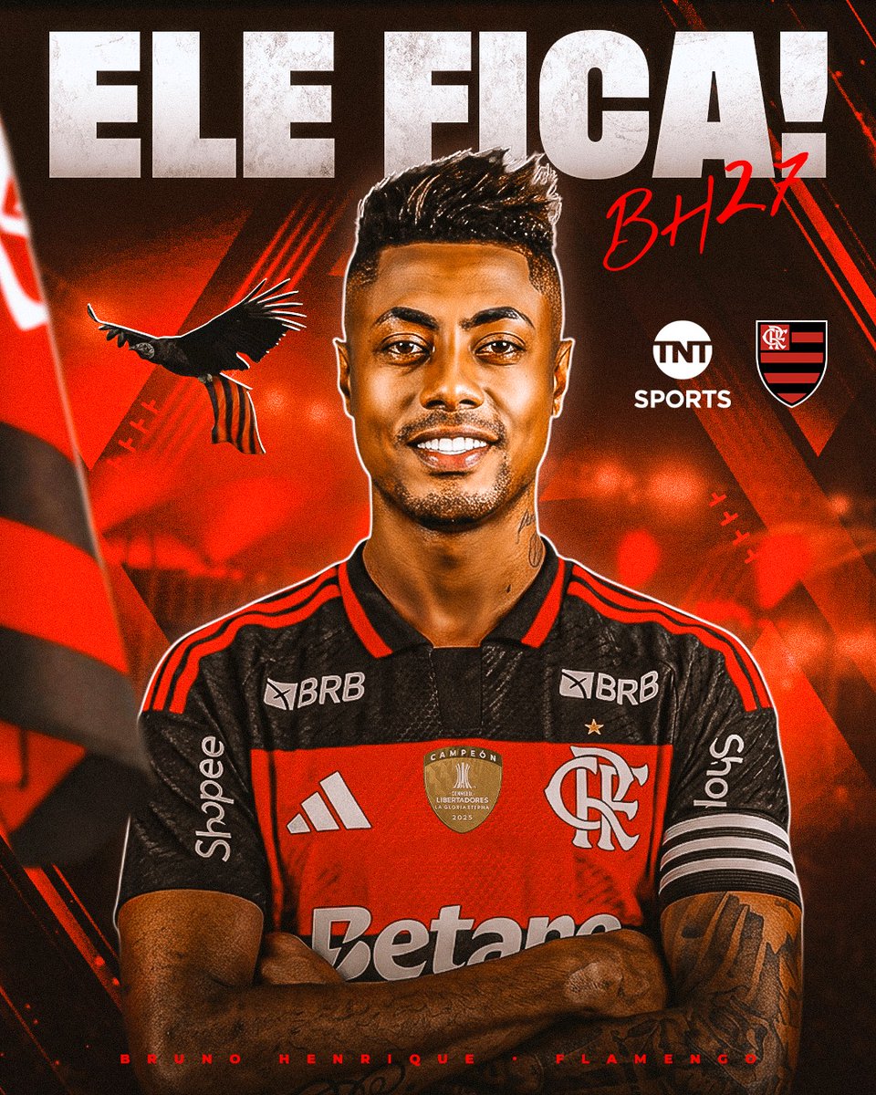 O BH FICA, NAÇÃO! ⚫🔴 O Flamengo anunciou a renovação de contrato de Bruno Henrique até 2027! É muito ídolo ou não, Nação??? #FutebolBrasileiro