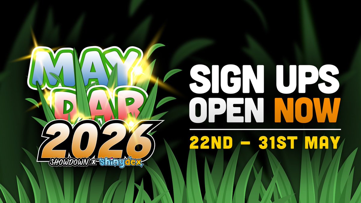 TeamShowdownHQ's tweet photo. MayDar is BACK ✨

The ultimate shiny hunting showdown returns!
 A collab between Team Showdown x @ShinyDexTweets 🤝

Grab your radar, build your chains, and hunt those sparkles ✨

📅 Sign-ups now open! 

Event date: May 22 – May 31 https://t.co/CaFka1iUL6