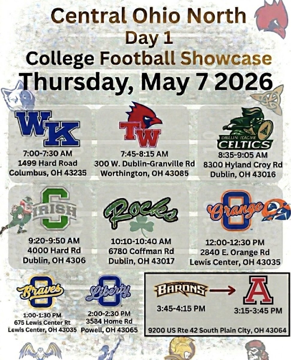 AustinHeminger7's tweet photo. I will be attending the Central Ohio North College Football Showcase on Thursday, May 7th at Jonathan Alder high school. Below is the schools address and a link to my junior season film! https://t.co/0GPKV4goq3 https://t.co/0EtrdhOJbj