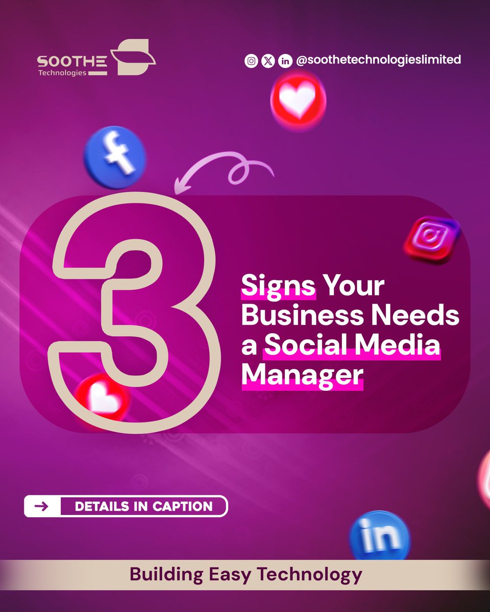 Soothe_tech's tweet image. Posting randomly. Low engagement. No time for content.

That’s not a social media plan.

A social media manager brings strategy, consistency, and growth.

Let Soothe handle it.
#SocialMediaManagement #DigitalMarketing #SootheTechnologies