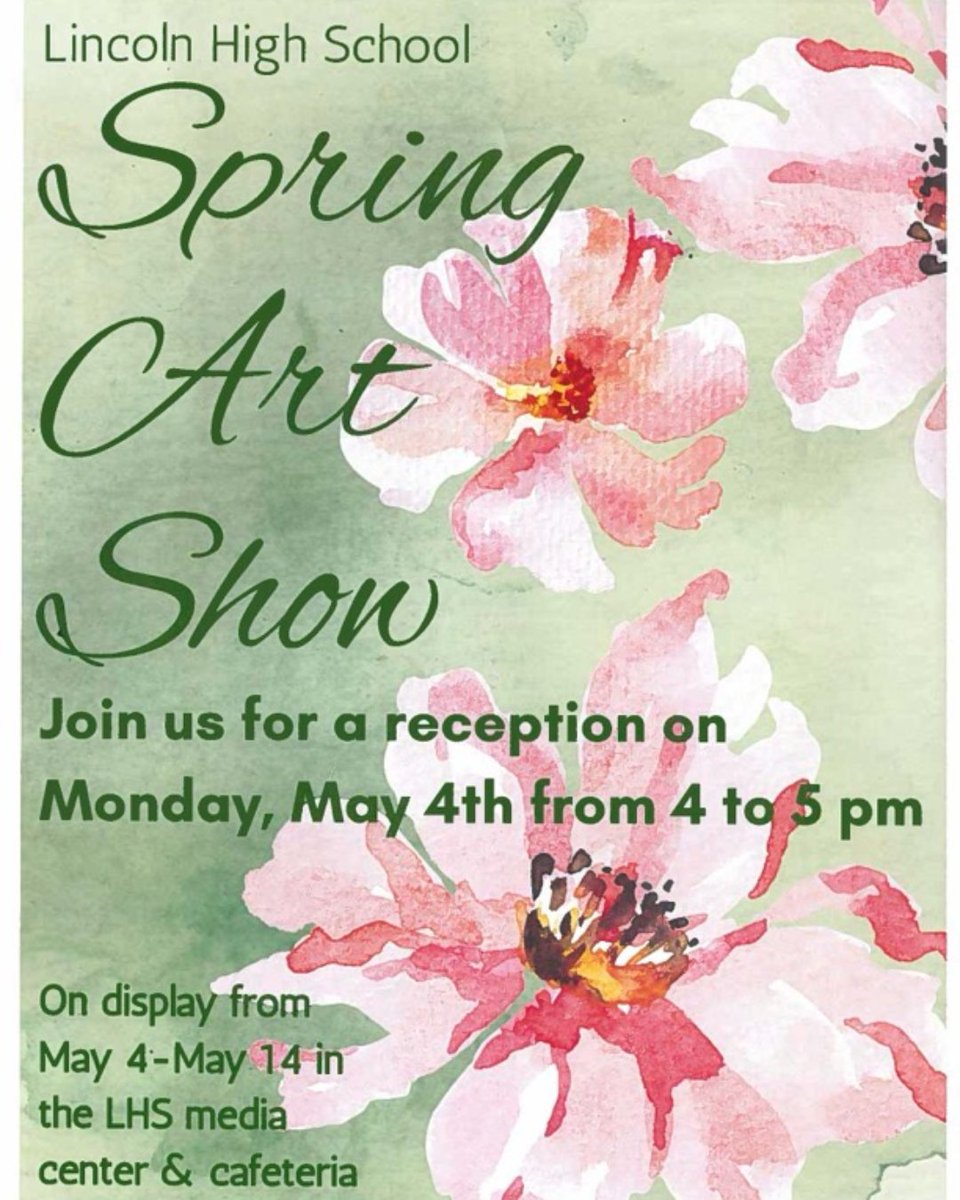 LHSLinks's tweet photo. Join us tonight for a reception celebrating our talented artists at the Spring Art Show.

Date &amp; Time: Monday, May 4th from 4:00 to 5:00 pm
Location: LHS Library Media Center &amp; Cafeteria

We look forward to seeing you there!

#GoLinks ⛓️🖤❤️ https://t.co/QHmreWl94H