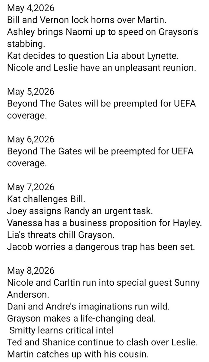 allsoapscorner's tweet image. Here's what's happening this week on Beyond The Gates 
#BeyondTheGates